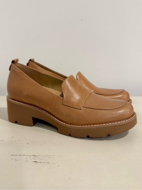 Naturalizer Shoes - Naturalizer Darry Lug Sole Platform Loafers Tan Cognac Leather Size 7